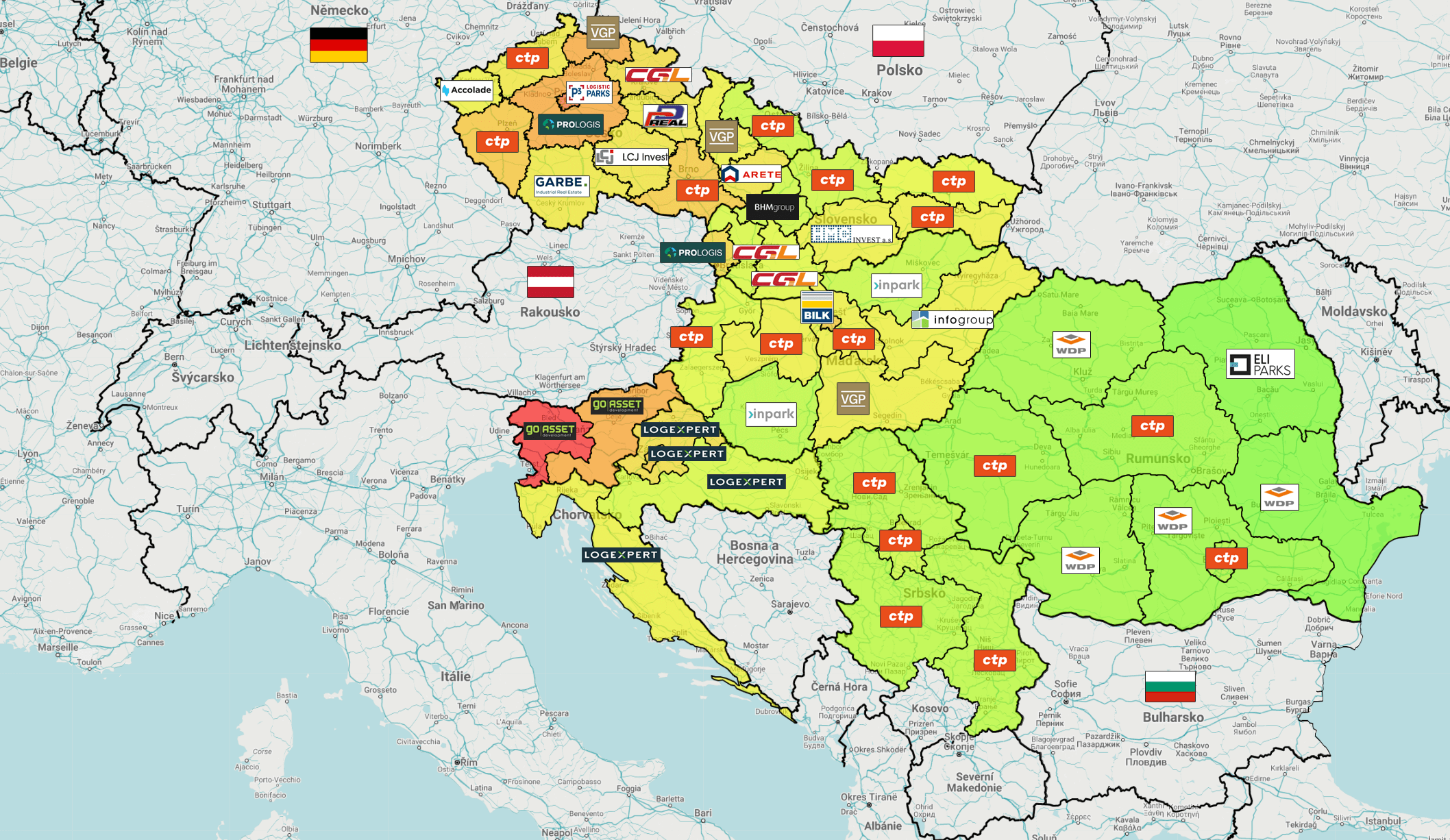 108 REAL ESTATE Industrial Map: who controls industrial real estate in Central and Eastern Europe and where are the best rents?